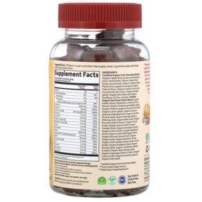 Thành phần vi chất của Garden of Life MyKind Organics Kids Multi Organic Cherry Flavor 120 Vegan Gummy Bears 658010120753