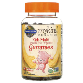 Thực phẩm bổ sung Garden of Life MyKind Organics Kids Multi Organic Fruit Flavor 120 Vegan Gummy Bears 658010120272