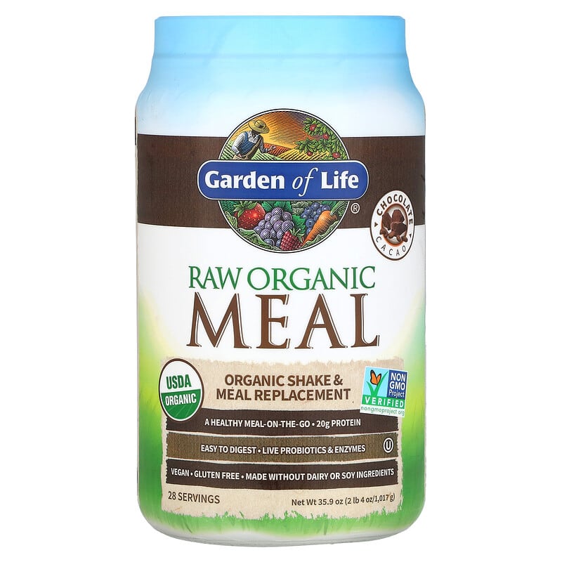 Garden of Life RAW Organic Meal Shake & Meal Replacement Chocolate Cacao 2 lb 4 oz (1.017 g) của Garden of Life 10 garden of life raw organic meal shake meal replacement chocolate cacao 2 lb 4 oz 1 017 g 45316 658010115933