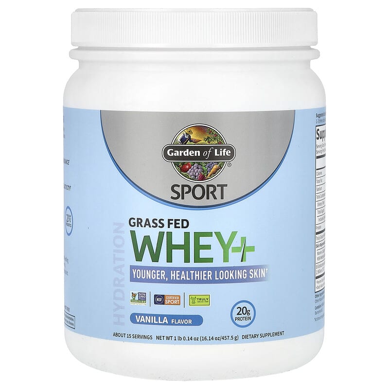 Whey Protein Từ Sữa Cỏ Garden of Life, Sport, Vani, 1 lb 0,14 oz (457,5 g) 10 garden of life sport grass fed whey vanilla 1 lb 0 14 oz 457 5 g 140731 658010134026