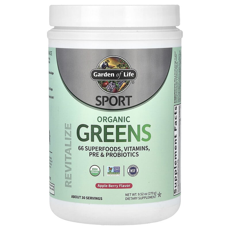 Garden of Life, Sport, Organic Greens, Apple Berry, 9,52 oz (270 g) 658010133142