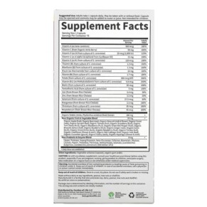 Vitamin Code RAW One Multivitamin cho nữ 75 viên chay của Garden of Life 3 Thành phần vi chất của Garden of Life Vitamin Code RAW One Once Daily Multivitamin for Women 75 Vegetarian Capsules 658010114035