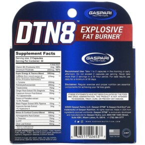 Gaspari Nutrition DTN8 Explosive Fat Burner 60 viên nang 3 Thành phần vi chất của Gaspari Nutrition DTN8 Explosive Fat Burner 60 Capsules 646511026537