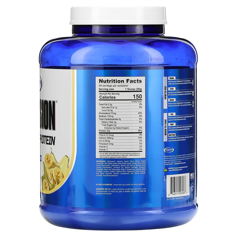 Thành phần vi chất của Gaspari Nutrition MyoFusion Advanced Protein Banana Cream 4 lbs (1.81 g) 646511023086