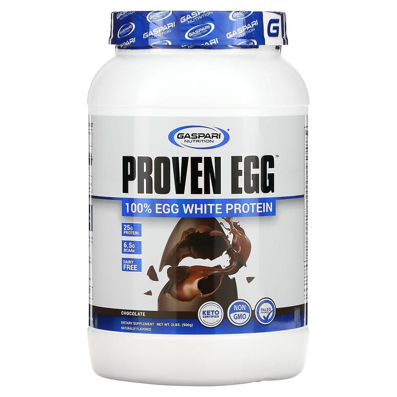 Bột protein lòng trắng trứng Gaspari Nutrition Proven Egg 100% hương sô cô la 900 g 10 gaspari nutrition proven egg 100 egg white protein chocolate 2 lbs 900 g 89875 646511026810
