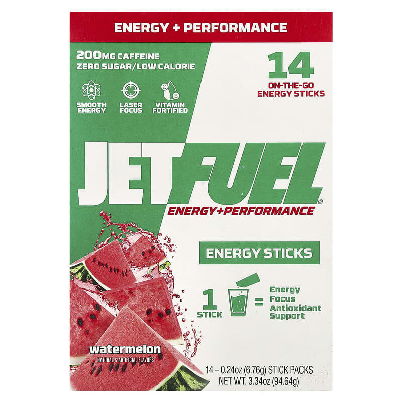 GAT JetFuel Năng Lượng và Hiệu Suất, gói Bột Năng Lượng Dưa Hấu, 14 gói 0,24 oz (6,76 g) 10 gat jetfuel energy performance energy sticks watermelon 14 stick packs 0 24 oz 6 76 g each 142228 850056770071