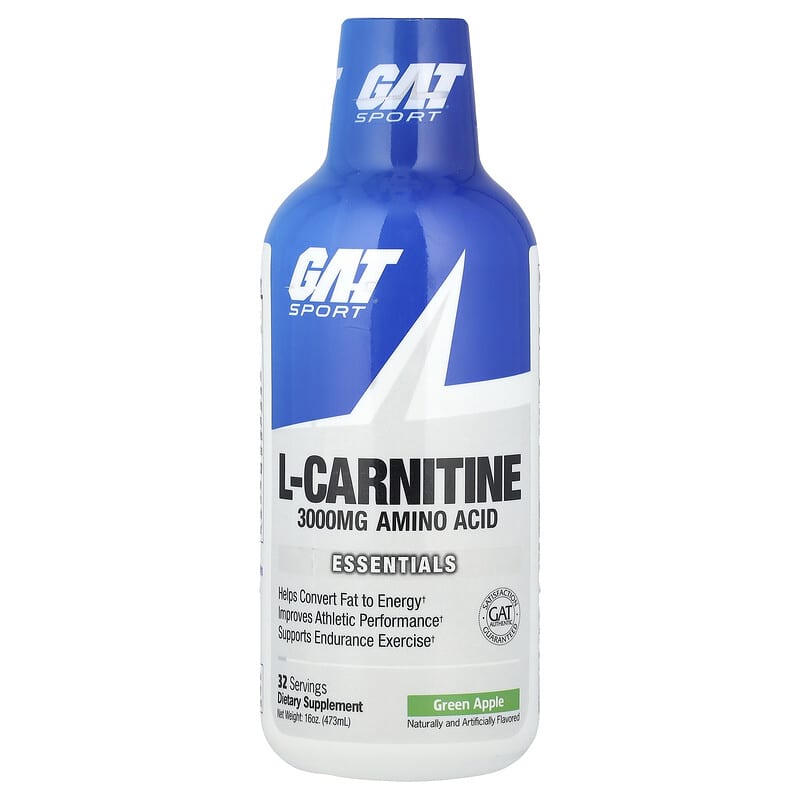 GAT, Sport, L-Carnitine, Green Apple, 3.000 mg, 16 oz (473 ml) 816170025725