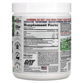 GAT Sport NITRAFLEX Táo Xanh 10.1 oz (285 g) 3 Thành phần vi chất của GAT Sport NITRAFLEX Green Apple 10.1 oz (285 g) 859613648884