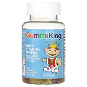 Thực phẩm bổ sung GummiKing Multi Vitamin + Mineral Vegetables Fruits + Fiber For Kids 60 Gummies 835776000509