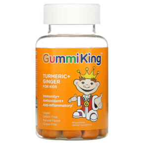 Thực phẩm bổ sung GummiKing Turmeric + Ginger For Kids Immunity + Antioxidant + Anti-Inflammatory Mango 60 Gummies 835776001445