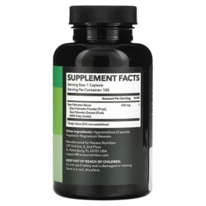 Viên uống Havasu Nutrition Saw Palmetto 100 viên hỗ trợ sức khỏe nam giới 3 Thành phần vi chất của Havasu Nutrition Saw Palmetto 100 Capsules 850008464133