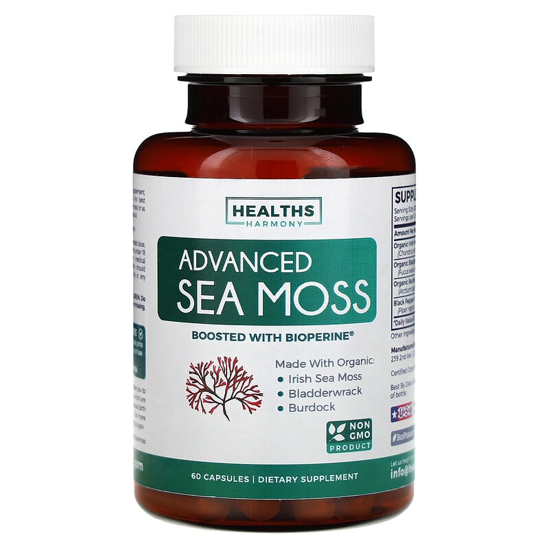 Healths Harmony, Advanced Sea Moss, 60 viên 850006500406