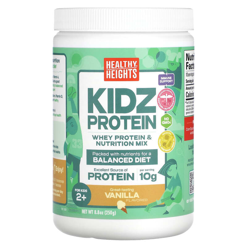 Healthy Heights, Kidz Protein, For Kids 2+, Vanilla, 8,8 oz (250 g) 854180008321