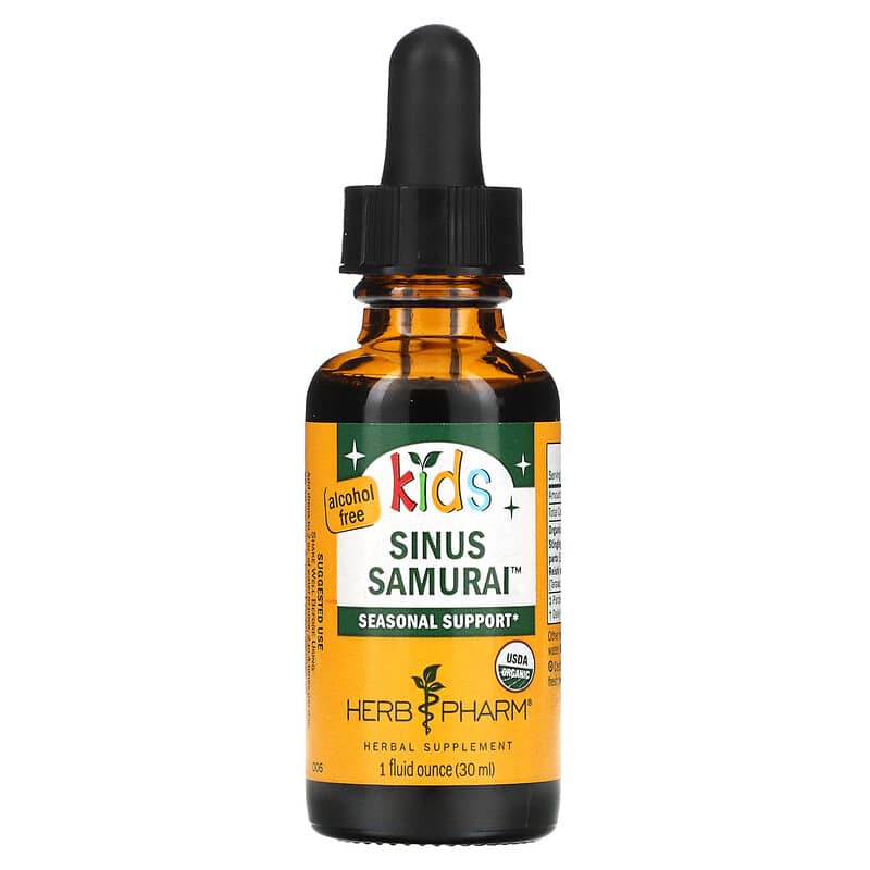 Herb Pharm Kid's Sinus Samurai không cồn 30 ml 10 herb pharm kid s sinus samurai alcohol free 1 fl oz 30 ml 69453 090700030636
