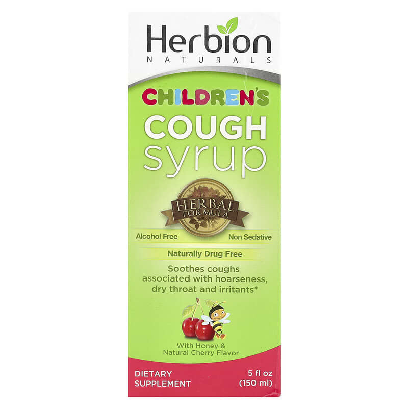 Siro ho cho trẻ em Herbion Naturals không chứa cồn, có mật ong và anh đào tự nhiên, 150 ml 10 herbion naturals children s cough syrup alcohol free with honey natural cherry 5 fl oz 150 ml 143656 040232176364