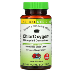 Thực phẩm bổ sung Herbs Etc. ChlorOxygen Chlorophyll Concentrate 60 Fast-Acting Softgels 765704519264