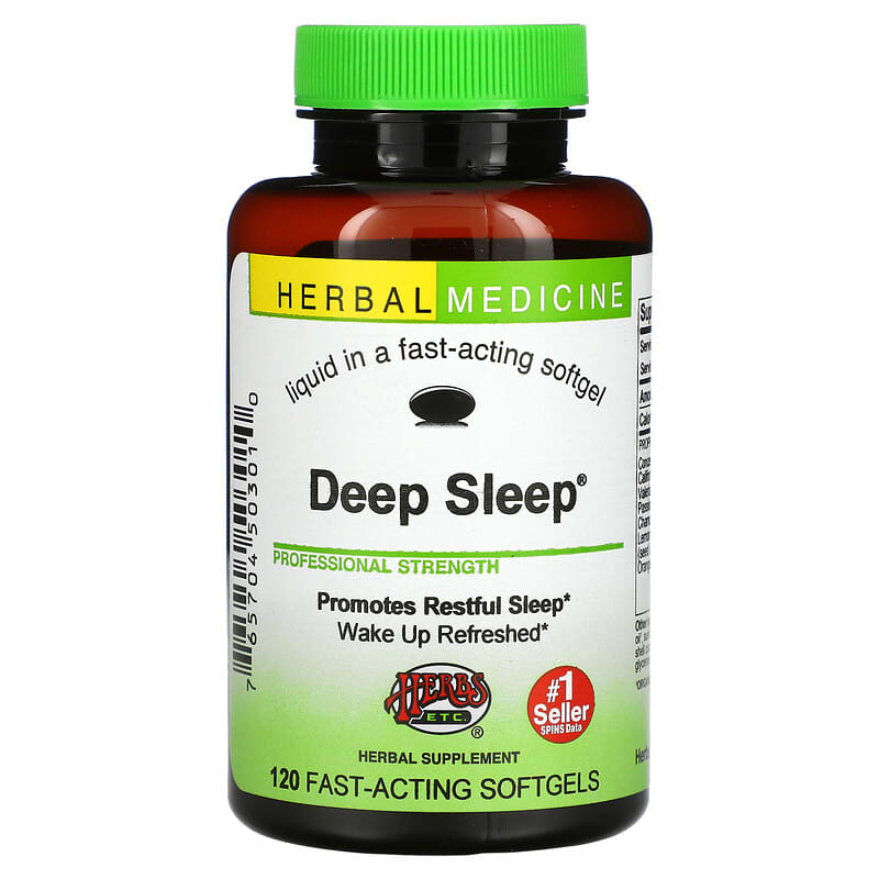 Viên uống ngủ sâu nhanh Herbs Etc. Deep Sleep 120 Softgels 10 herbs etc deep sleep 120 fast acting softgels 15862 765704503010