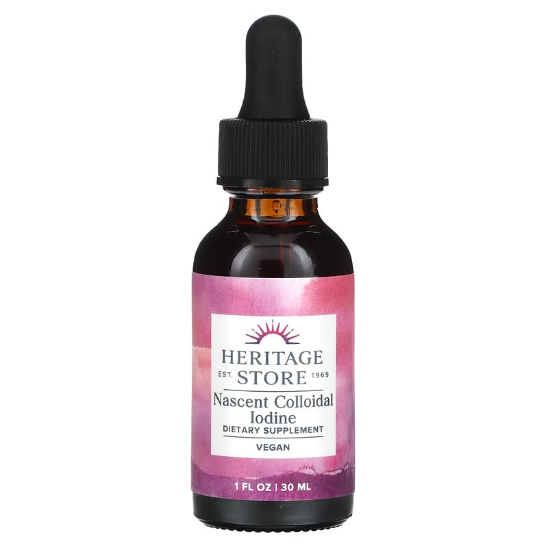 Nước I-ốt Keo Nascent Heritage Store 1 fl oz (30 ml) 10 heritage store nascent colloidal iodine 1 fl oz 30 ml 85846 076970842322