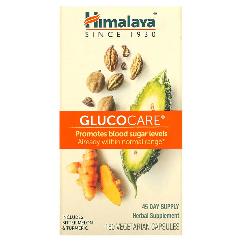 Viên uống Himalaya GlucoCare 180 viên thực vật hỗ trợ kiểm soát đường huyết 10 himalaya glucocare 180 vegetarian capsules 3705 605069009119