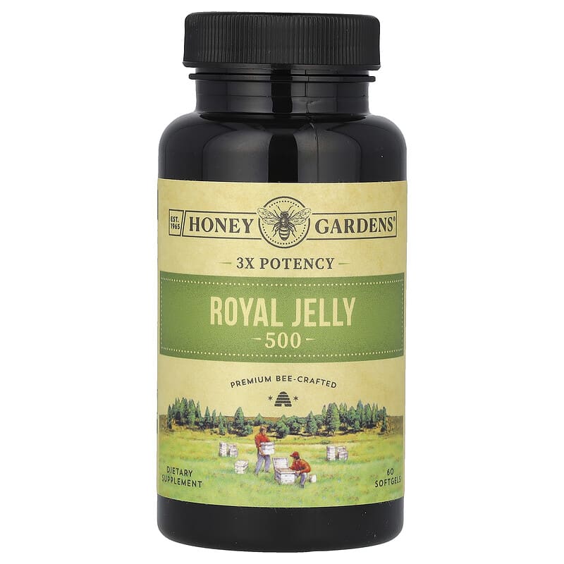 Sữa ong chúa Honey Gardens 500mg 60 viên 10 honey gardens royal jelly 500 60 softgels 134924 731111256092