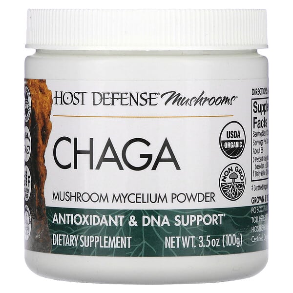 Host Defense Mushrooms Chaga Mushroom Mycelium Powder 3,5 oz 100 g 10 host defense mushrooms chaga mushroom mycelium powder 3 5 oz 100 g 120833 633422696058