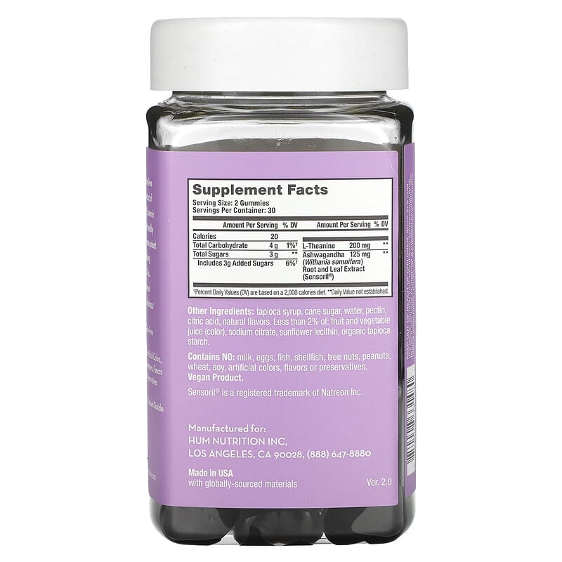 Viên nhai Ashwagandha Calm Mixed Berry 60 viên của HUM Nutrition 9 Viên nhai Ashwagandha Calm Mixed Berry 60 viên của HUM Nutrition 850008331480