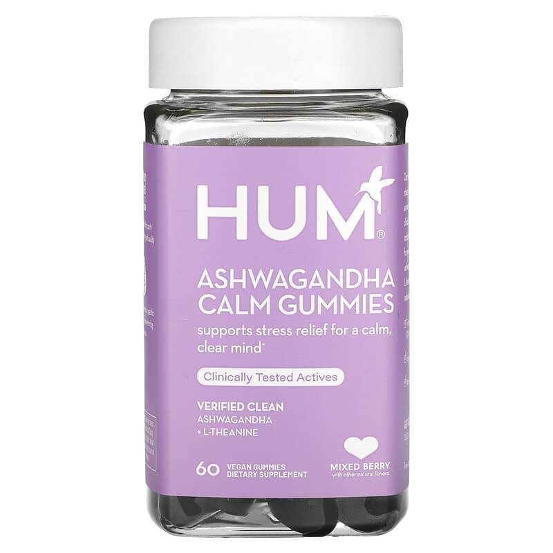 HUM Nutrition, Ashwagandha Calm Gummies, Mixed Berry, 60 viên nhai 850008331480