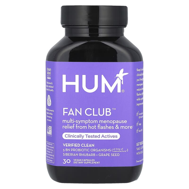 Viên uống hỗ trợ giảm triệu chứng mãn kinh HUM Nutrition Fan Club 30 viên 10 hum nutrition fan club multi symptom menopause relief 30 vegan capsules 143227 850008331657
