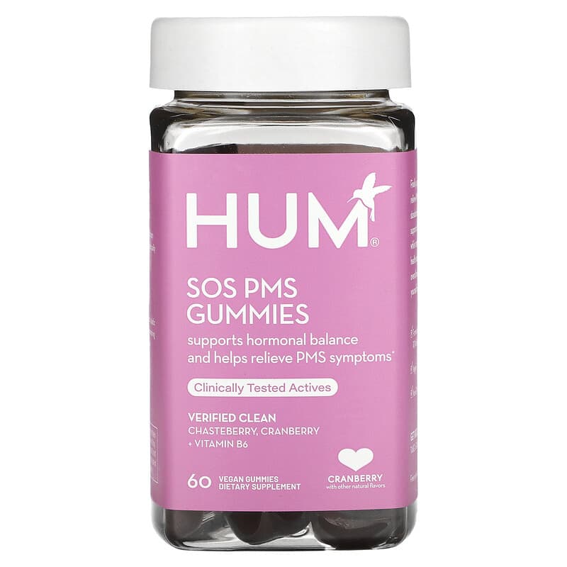 HUM Nutrition SOS Gummies PMS Cranberry 60 viên nhai 10 hum nutrition sos pms gummies cranberry 60 vegan gummies 136411 850043611134