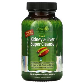 Thực phẩm bổ sung Irwin Naturals 2 in 1 Kidney & Liver Super Cleanse 60 Liquid Soft-Gels 710363594572
