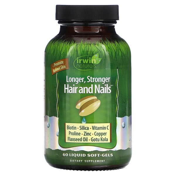 Irwin Naturals Longer Stronger Hair & Nails 60 viên 10 irwin naturals longer stronger hair and nails 60 liquid soft gels 8071 710363569396