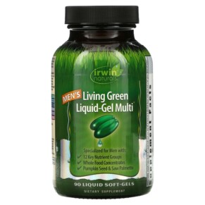 Thực phẩm bổ sung Irwin Naturals Men's Living Green Liquid-Gel Multi 90 Liquid Soft-Gels 710363566890