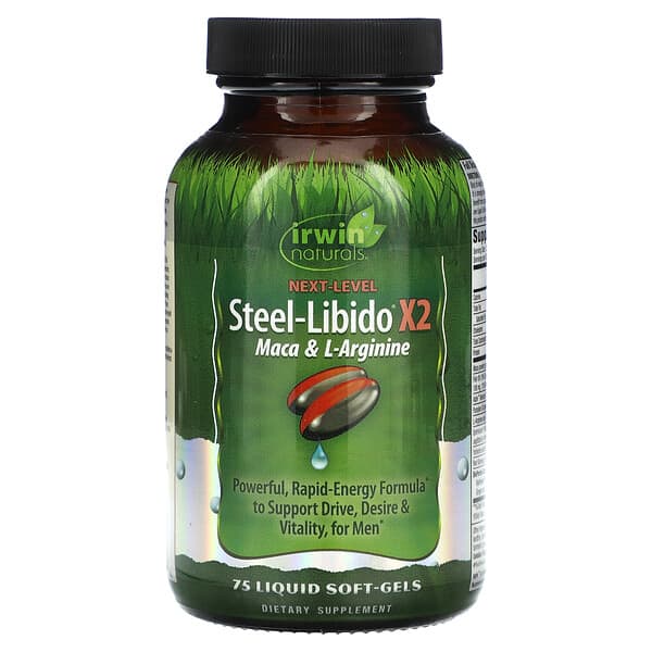 Irwin Naturals Steel-Libido X2 Maca & L-Arginine 75 viên 10 irwin naturals steel libido x2 maca l arginine 75 liquid soft gels 120474 840081405604
