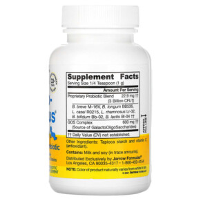 Bột Probiotic Jarrow Formulas Baby's Jarro-Dophilus + GOS Prebiotic 2.5 oz (71 g) 3 Thành phần vi chất của Jarrow Formulas Baby's Jarro-Dophilus Probiotic + GOS Prebiotic Powder 2.5 oz (71 g) 790011030133