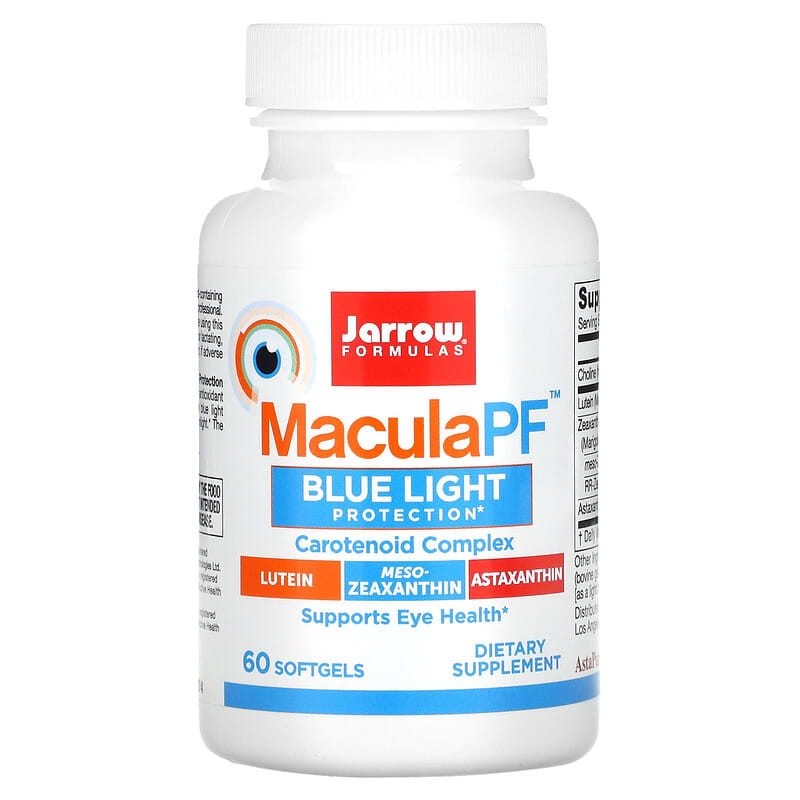 Jarrow Formulas MaculaPF Bảo Vệ Ánh Sáng Xanh 60 viên mềm 10 jarrow formulas maculapf blue light protection 60 softgels 99886 790011290773