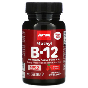 Thực phẩm bổ sung Jarrow Formulas Methyl B-12 Cherry 5.000 mcg 90 Chewable Tablets 790011180289