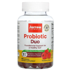 Thực phẩm bổ sung Jarrow Formulas Probiotic Duo Raspberry 3 Billion 60 Gummies 790011037095