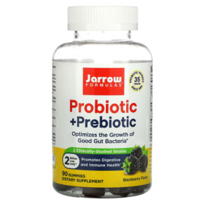 Thực phẩm bổ sung Jarrow Formulas Probiotic + Prebiotic Blackberry 2 Billion 90 Gummies 790011037132