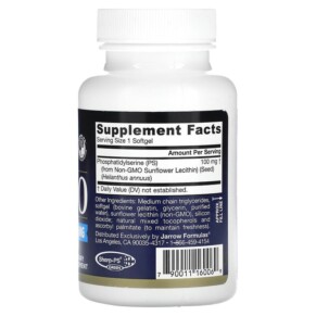 Thành phần vi chất của Jarrow Formulas PS100 Phosphatidylserine 100 mg 60 Softgels 790011160069