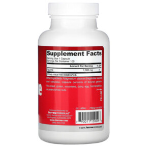 Jarrow Formulas Taurine 1000 mg 100 viên nang 3 Thành phần vi chất của Jarrow Formulas Taurine 1000 mg 100 Capsules 790011150206
