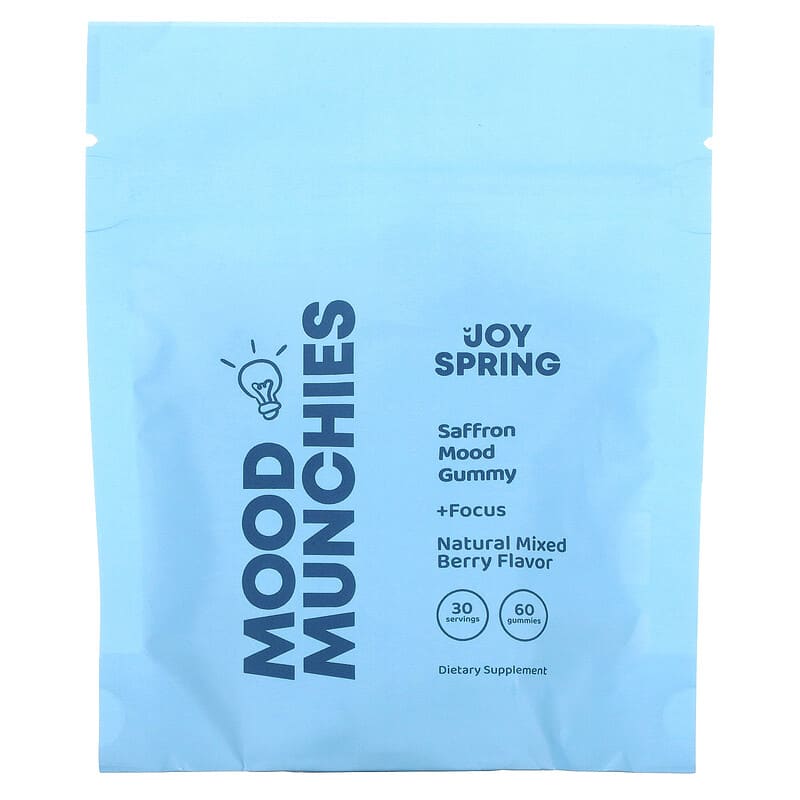 Viên nhai JoySpring Mood Munchies Dâu tự nhiên 60 viên 10 joyspring mood munchies natural mixed berry 60 gummies 135782 850008889738