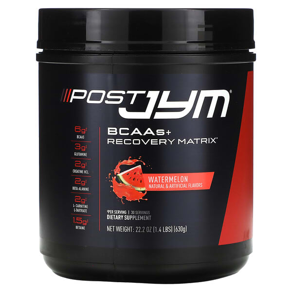 JYM Supplement Science Post JYM BCAAs + Recovery Matrix Watermelon 1,4 lbs 630 g 10 jym supplement science post jym bcaas recovery matrix watermelon 1 4 lbs 630 g 130264 817047020904