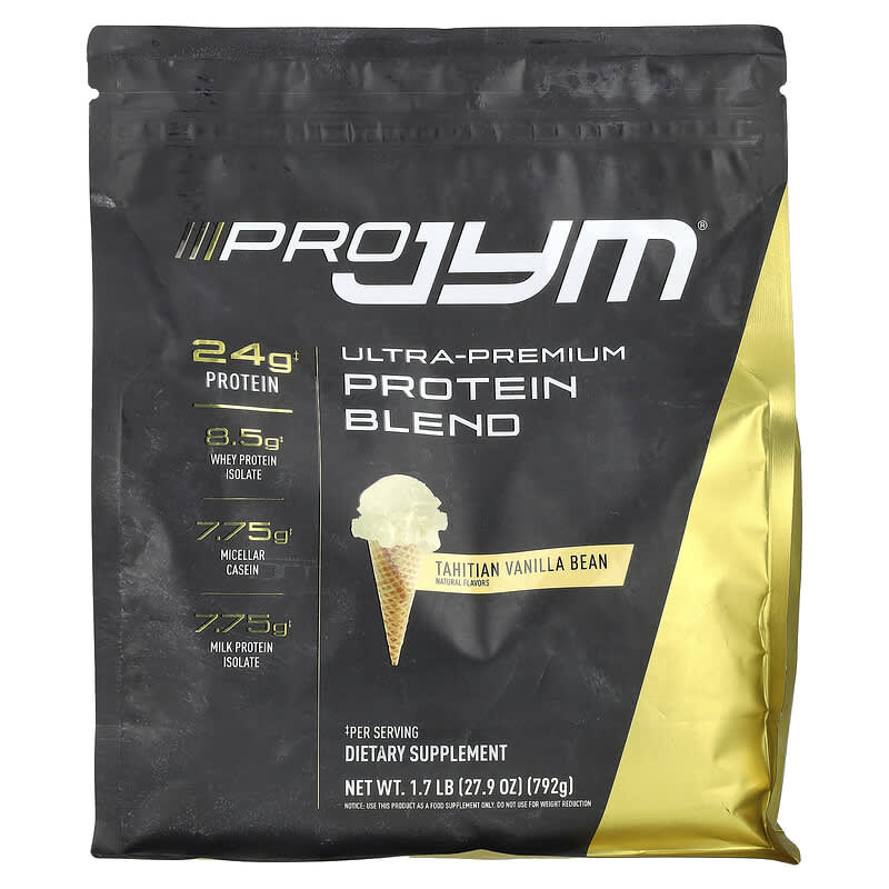 Bột protein cao cấp Pro JYM hương vanilla Tahiti 1,7 lb (792 g) JYM Supplement Science 10 jym supplement science pro jym ultra premium protein blend tahitian vanilla bean 1 7 lb 792 g 140788 817047024254