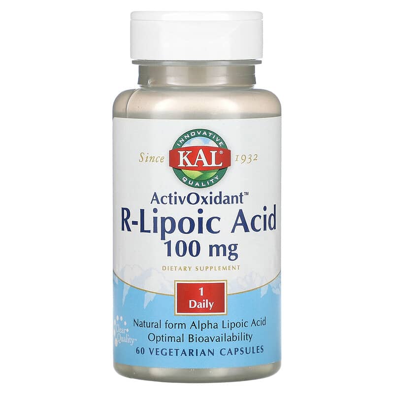 KAL Acid R-Lipoic 100 mg 60 viên chay Tốt cho Sức Khỏe 10 kal activoxidant r lipoic acid 100 mg 60 vegetarian capsules 114401 021245502128