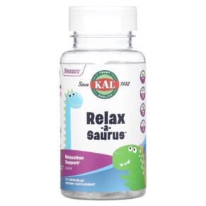Thực phẩm bổ sung KAL Dinosaurs Relax-a-Saurus Grape 30 Chewables 021245602217