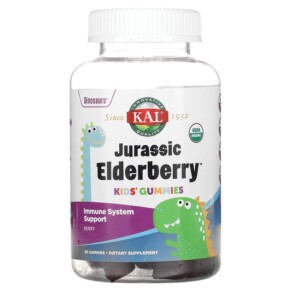 Thực phẩm bổ sung KAL Kids Jurassic Elderberry Gummies Berry 60 Gummies 021245412502