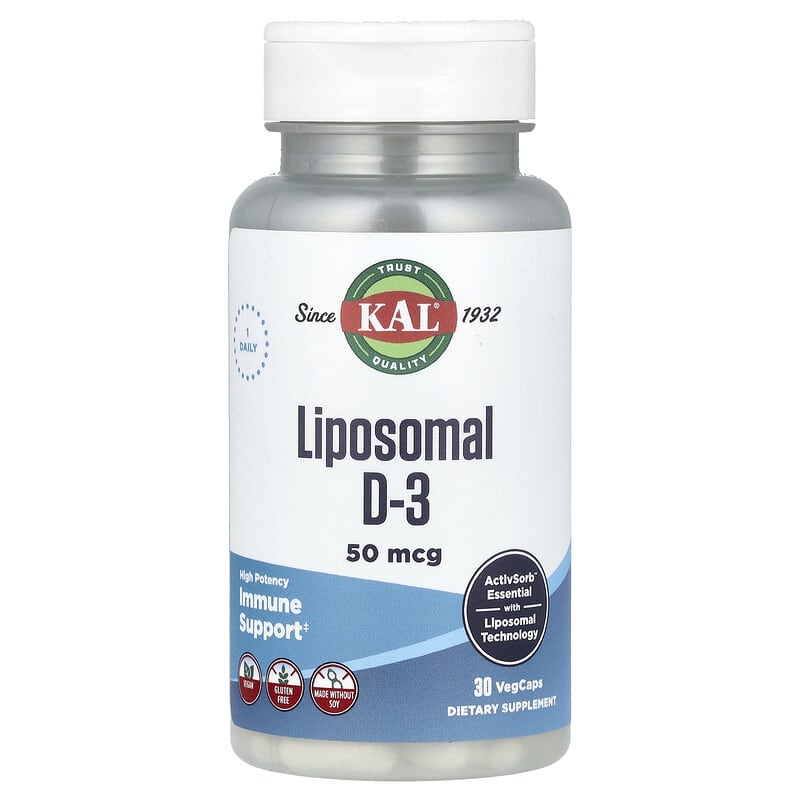 KAL, Liposomal D-3, High Potency, 50 mcg, 30 viên 021245371878