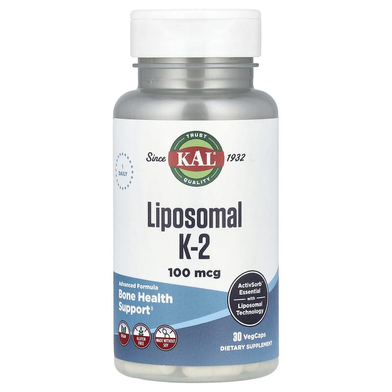 KAL, Liposomal K-2, 100 mcg, 30 viên 021245746591