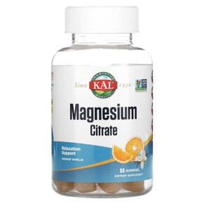 Thực phẩm bổ sung KAL Magnesium Citrate Orange Vanilla 60 Gummies 021245955832
