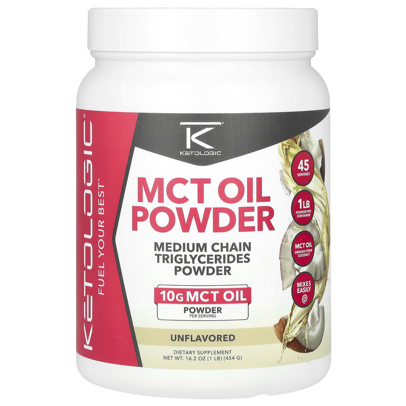 KetoLogic, MCT Oil Powder, Unflavored, 16,2 oz (454 g) 850014706319